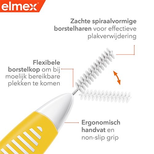 elmex® Interdentale borstels Geel, Maat 4, 1.3mm