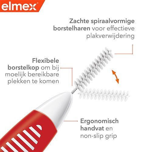 elmex® Interdentale borstels Rood, Maat 2, 0,9mm