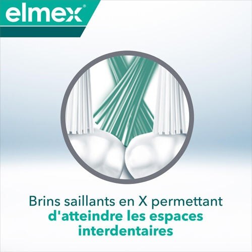 Brins saillants en X permettant d'atteindre les espaces interdentaires