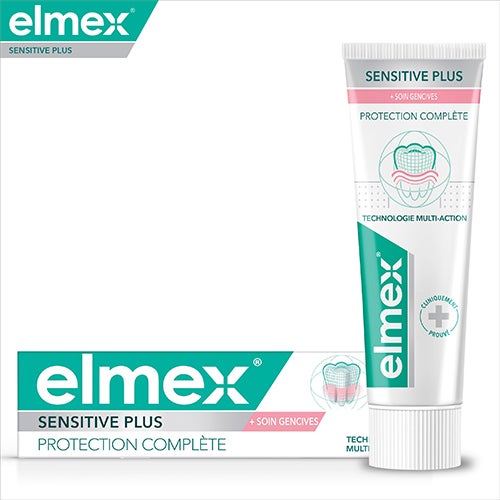 elmex® SENSITIVE PLUS PROTECTION COMPLÈTE + SOIN GENCIVES