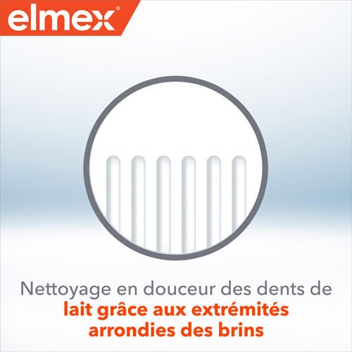 Nettoyage en douceur des dents de lait grace aux extrémités arrondies des brins